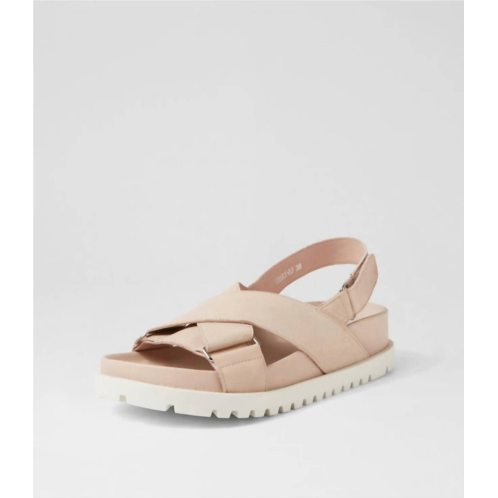 Django & Juliette womens ubari leather platform sandals in nude