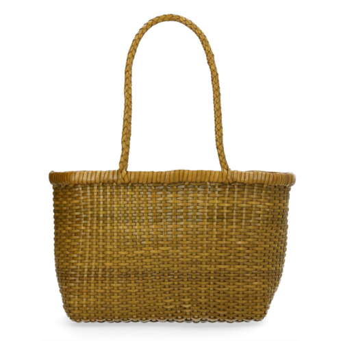 DRAGON DIFFUSION brown woven leather textured tote bag