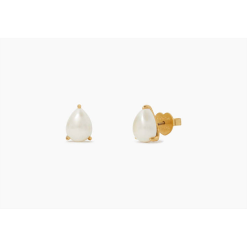 Kate Spade brilliant statement stud earrings in pearl cream gold