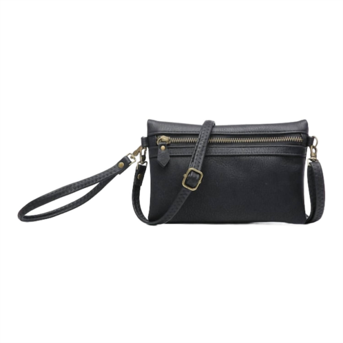 Jen & Co. kelly zip crossbody/wristlet in black