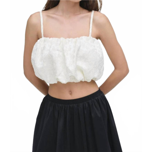 For Love & Lemons lorenne crop top in white