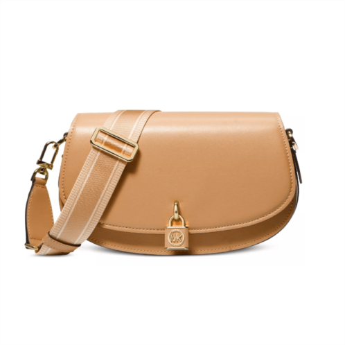 Michael Michael Kors womens mila medium leather east west sling messenger pale peanut