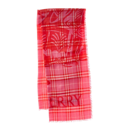 Burberry check wool & silk-blend scarf