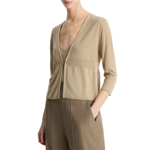 Vince wool-blend ribbed cardigan