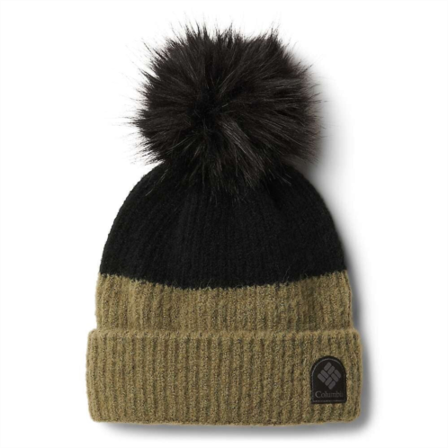 Columbia winter blur 1862101397 womens green black pom pom beanie hat app1836