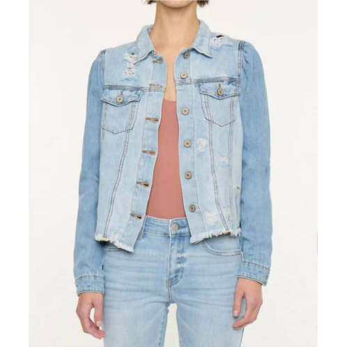 KanCan rodeo denim jacket in light wash
