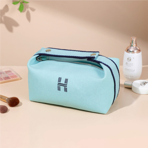 FASHNZFAB initial h pointed canvas portable makeup pouch bag