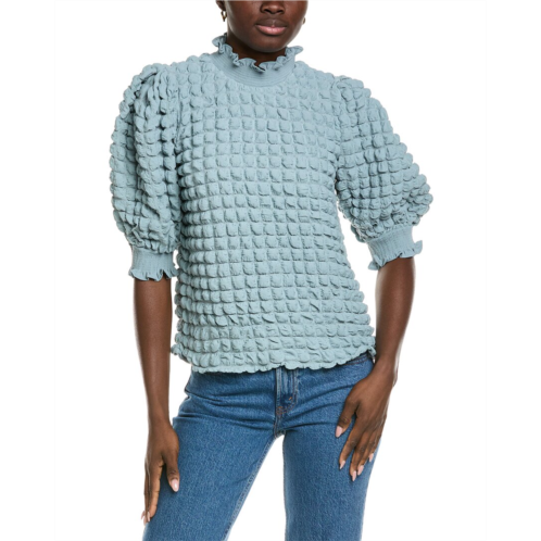 English Factory textured mock neck blouse