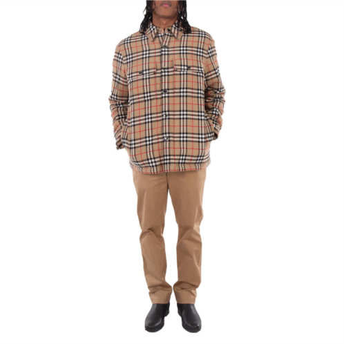 Burberry archive beige vintage check wool cotton overshirt