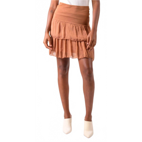 GIGI MODA aida short tiered mini skirt in rust
