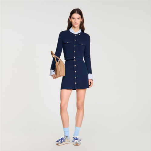 Sandro cropped rib knit cardigan