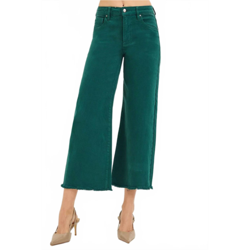RISEN wide leg cropped jeans in hunter green