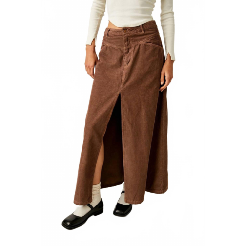 Free People movement come as you are corduroy skirt in chocolate