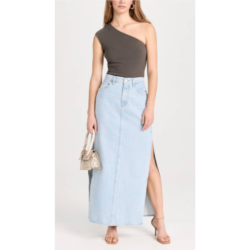 AGOLDE astrid slice skirt in fragment (bleached pale ind)
