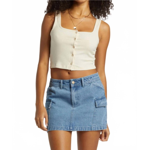 Billabong hilary cargo skirt in medium blue