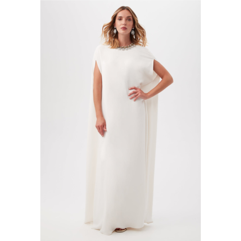 Trina Turk masquerade sleeveless maxi dress with jeweled neckline