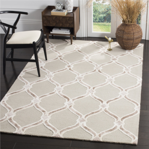 Safavieh manchester hand made area rug taupe / ivory contemporary style non-shedding