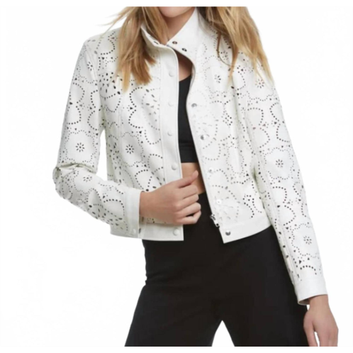 Elliott Lauren vegan leather jacket in white