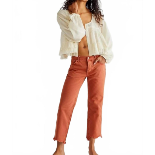 Free People maggie mid rise straight leg jeans in rare sienna