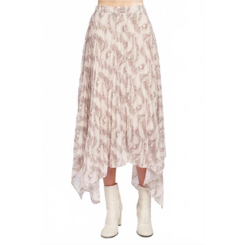 En Saison womens ever midi skirt in oat print