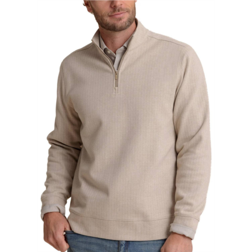 SOUTHERN TIDE adler lane quarter zip top in sandstone khaki
