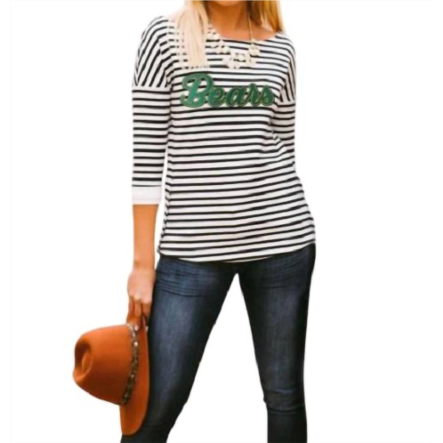 Gameday Couture baylor university side button applique tunic in white/black