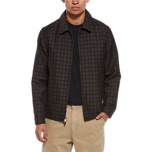 Vince plaid wool-blend zip jacket