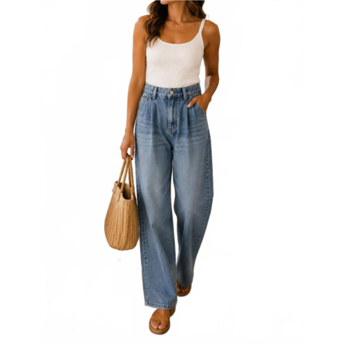 Judy Blue featherweight baggy elastic jeans in Blue