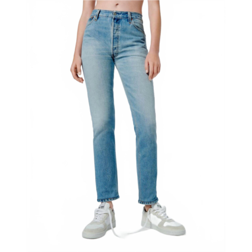 RE/DONE high rise ankle crop jeans in indigo