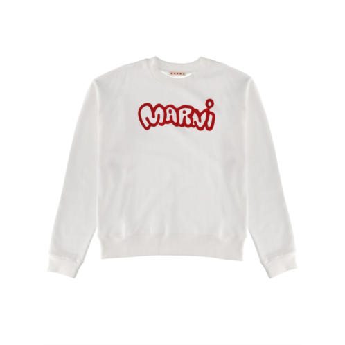 MARNI white red logo sweatshirt