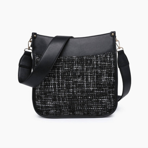 Jen & Co. womens kate crossbody bag in tweed black