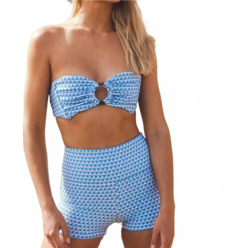 Montce micro bike short in wave repeat
