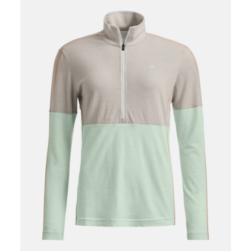 Ortovox womens 185 rock n wool zip neck sweatshirt in white tea
