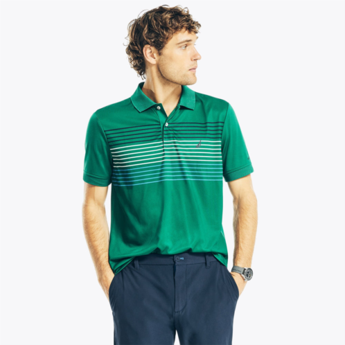 Nautica mens sustainably crafted navtech striped classic fit polo