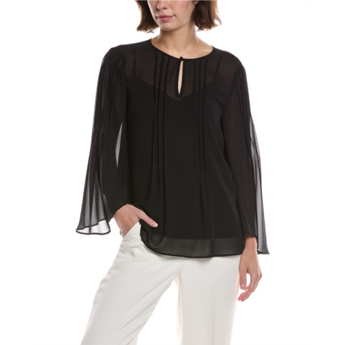 Anne Klein flutter sleeve pleated blouse