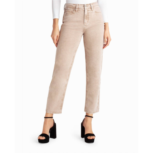 Nicole Miller high rise slim straight jean in sand