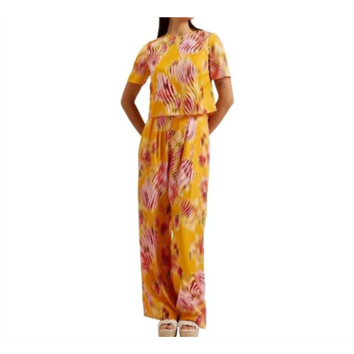 TED BAKER womens blurred floral pant in orange