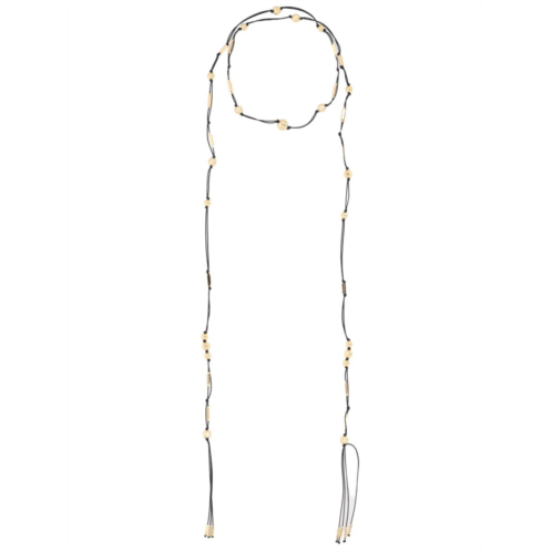 ISABEL MARANT bob thin black cords tassel scarf