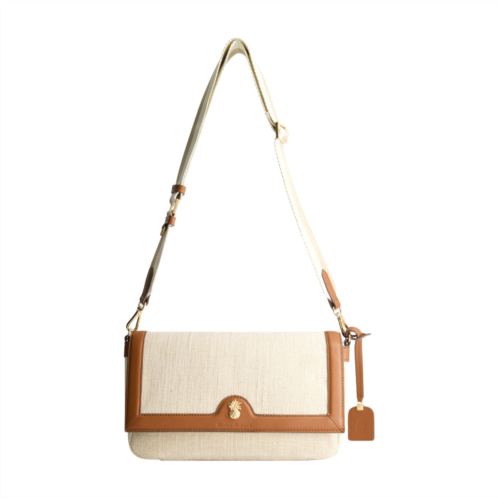 tommy bahama lurex linen long flap crossbody