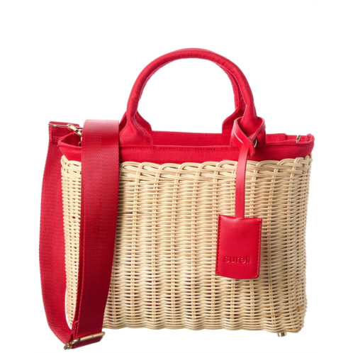 Surell accessories picnic straw crossbody