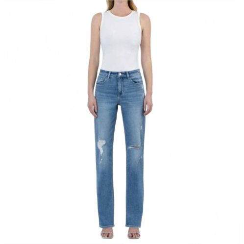 VERVET BY FLYING MONKEY high rise straight leg jeans in blue