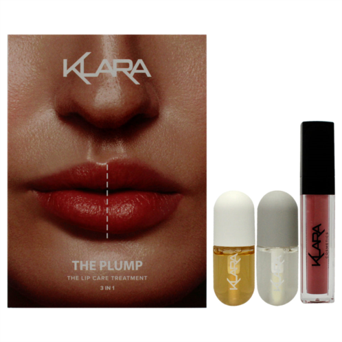 Klara the plump lip care treatment kit by for women - 3 pc 0.3oz kiss proof lipstick liquid matte - 23 provocative pink 0.2oz lip maximizer day plumper 0.2oz lip care night treatment