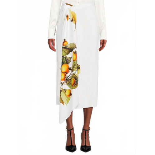 Salvatore Ferragamo asymmetrical draped skirt in bone