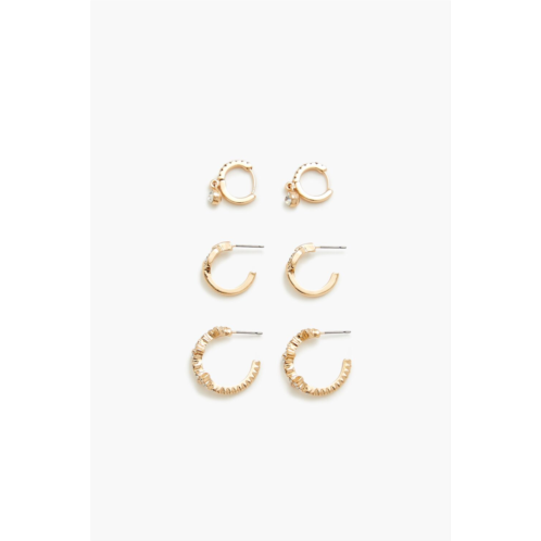 Forever 21 rhinestone hoop earring set