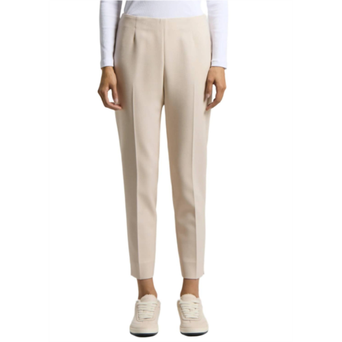 PESERICO double technical fabric cigarette trousers in opal white