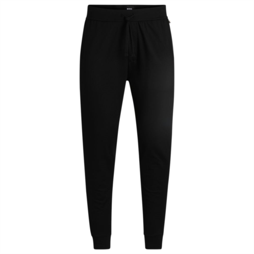 BOSS drawcord tracksuit bottoms in cotton terry with logo print