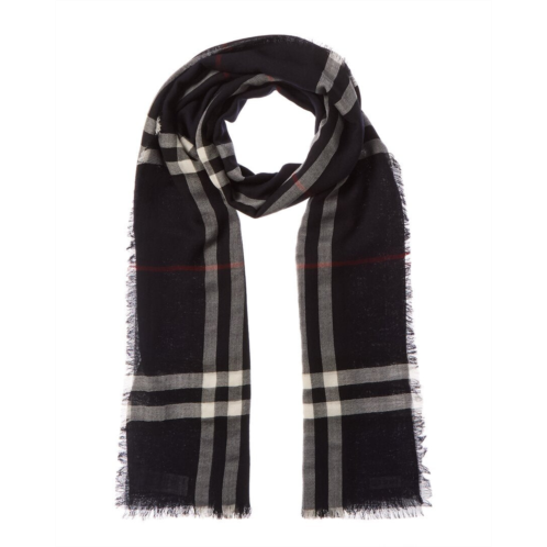 Burberry wide check wool scarf