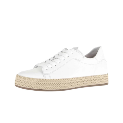 GABOR womens raffia accent sneakers in white jute