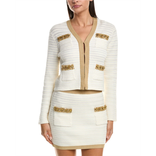 Milly reid gold embellished v neck cardigan