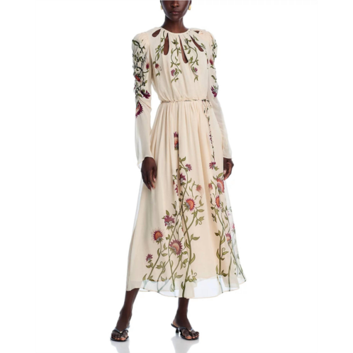 FARM RIO romantic long sleeve maxi dress in ivory